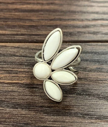 750394, White Turquoise Adjustable Ring