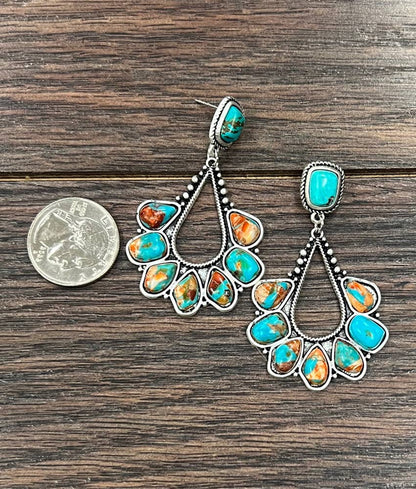 Big 2.4" Western Gemstone Post Earrings