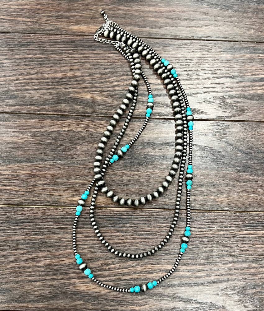 Handmade Navajo Bead Turquoise Necklace