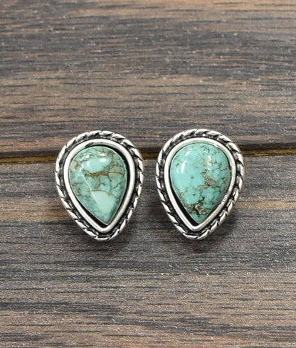 Drop Turquoise Stud Earrings