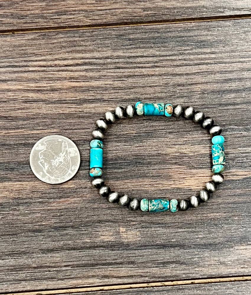 Handmade Navajo Gemstone Stretch Bracelet