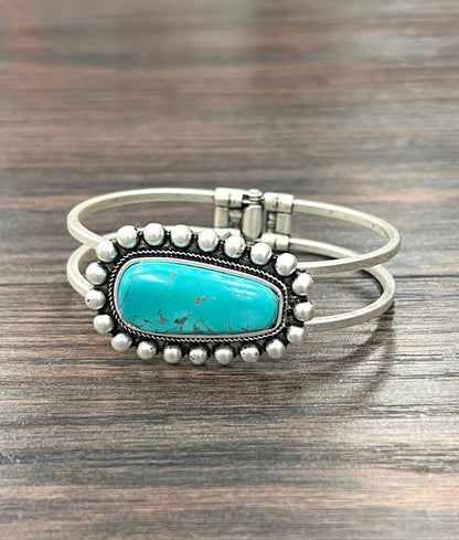 Turquoise, Brass Cuff  Bracelet