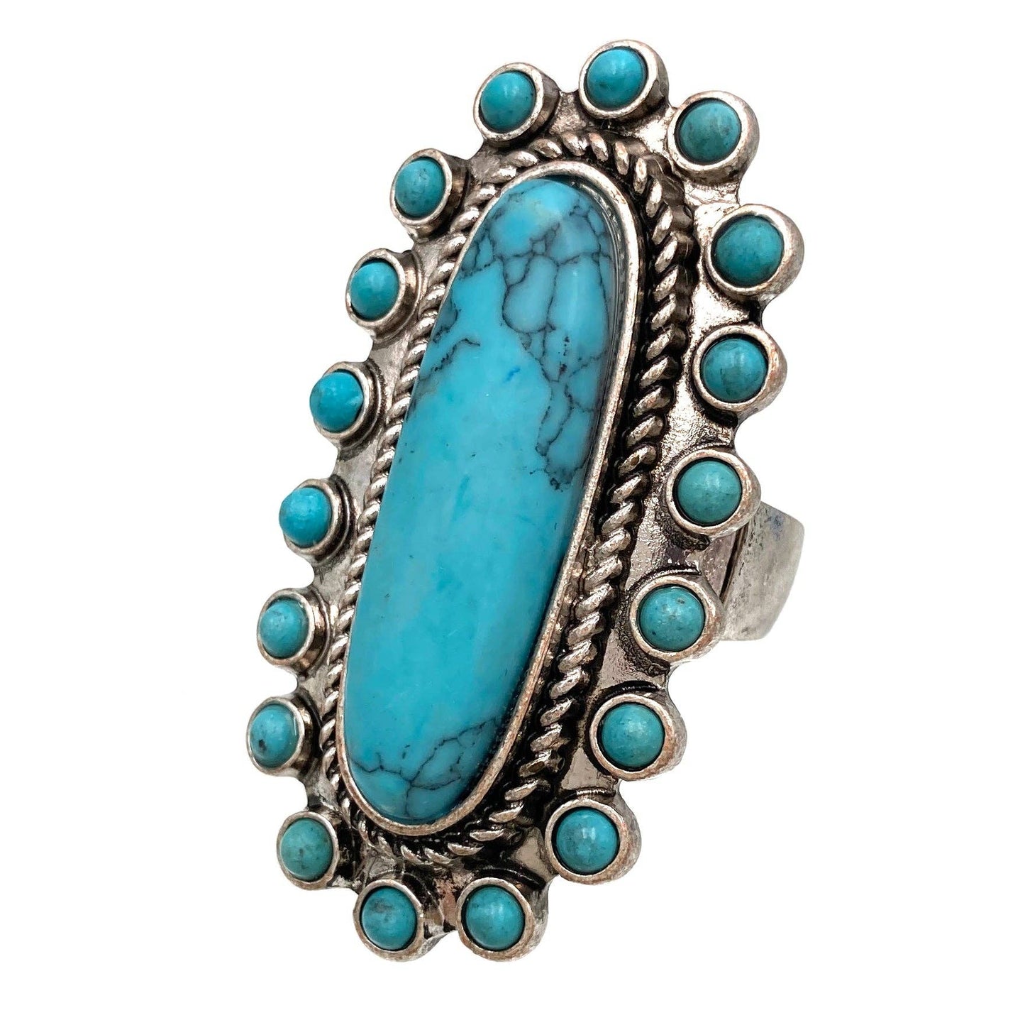 Long Oval Turquoise Ring