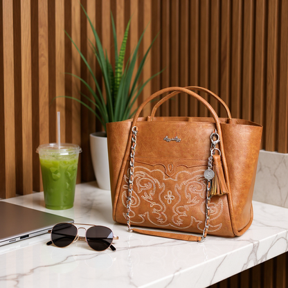 Nash Saddle Boss Tote™ - Western Vegan Leather Tote