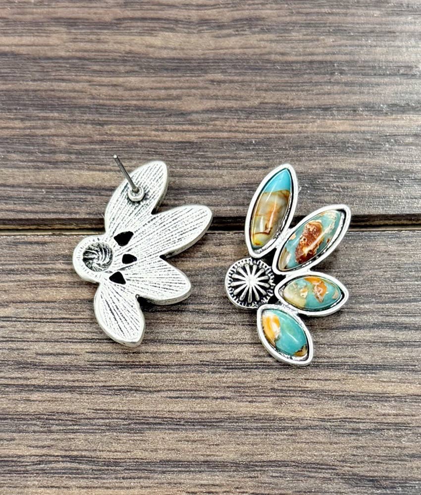 1.2" Western Gemstone Stud Earrings
