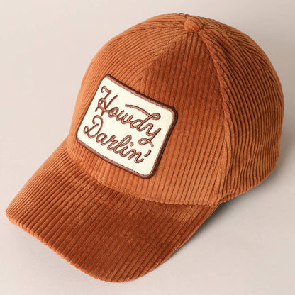 Howdy Darlin' Corduroy Cap BROWN