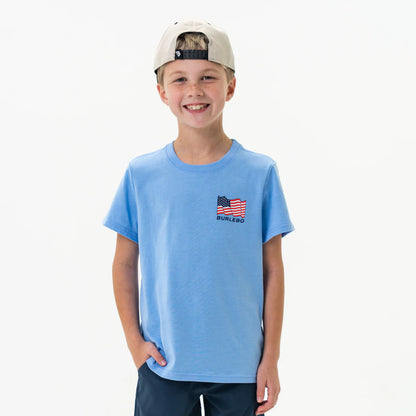 Youth Tee - Camo Beach Cruiser - Heather Periwinkle