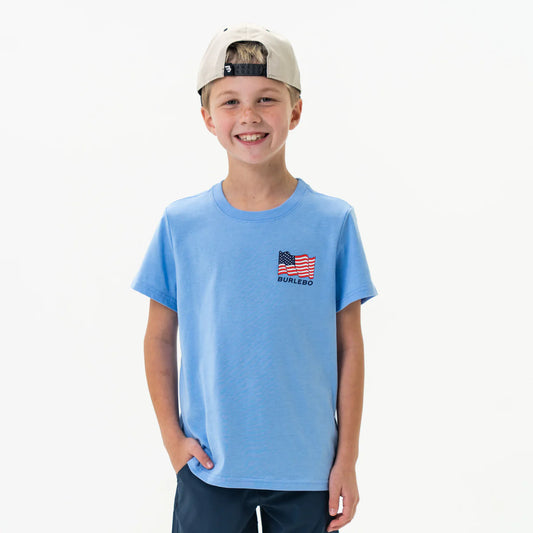 Youth Tee - Camo Beach Cruiser - Heather Periwinkle