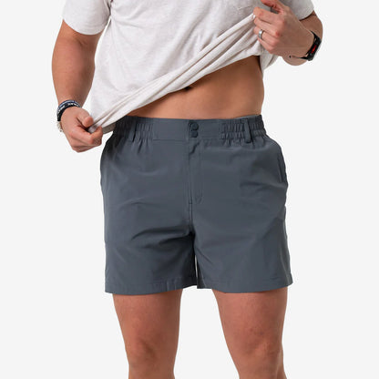 BURLEBO-Everyday Short - River Rock Grey 5" Inseam