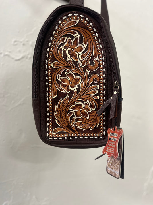 Leather tooled sling