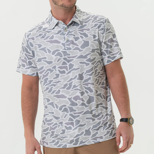 BURLEBO: Performance Polo - White Camo