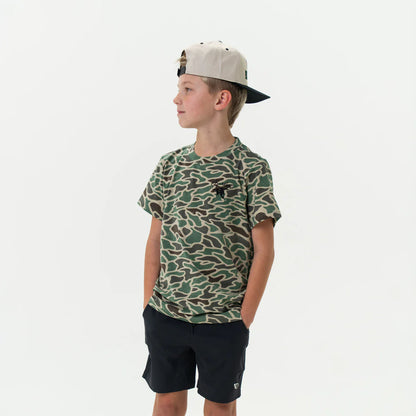 Youth Retro Duck Camo SS Tee - BURLEBO Duck