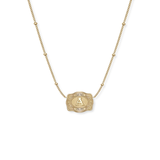 SpurWest Ultra Mini Belt Buckle Necklace - Gold