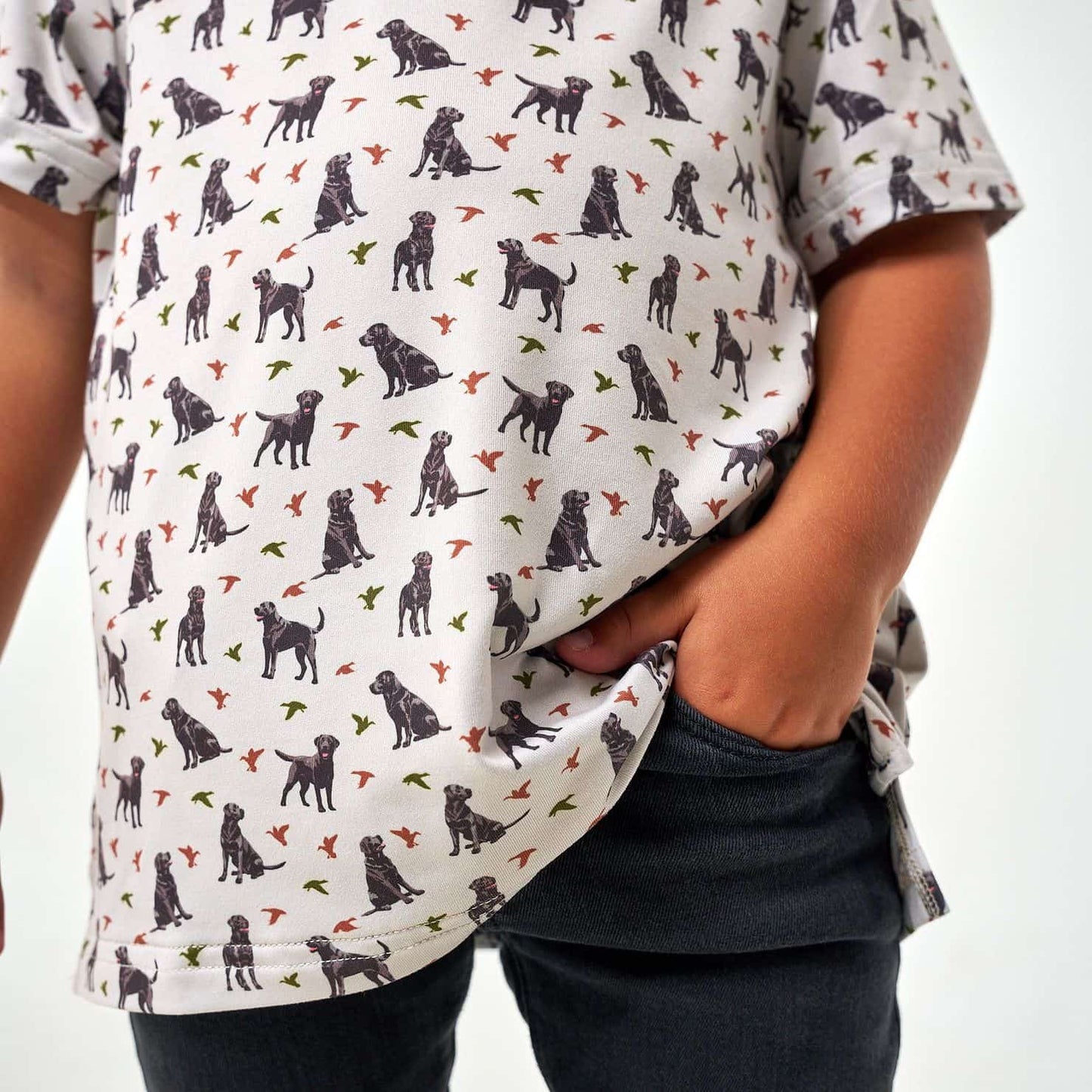 BURLEBO - Youth Performance Polo - Ducks and Dogs