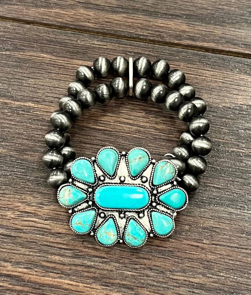 Western Turquoise Stretch Bracelet