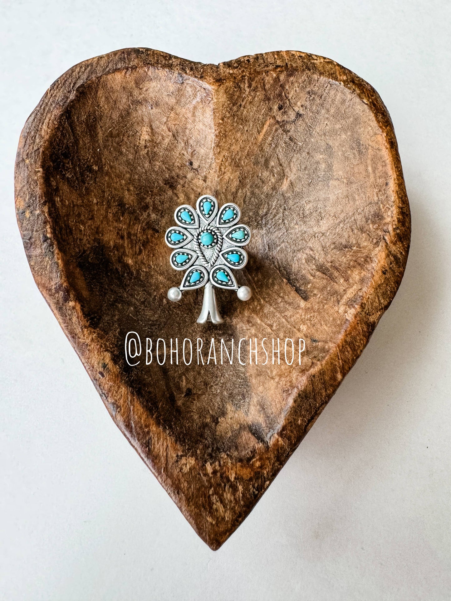 Turquoise Squash Blossom Ring