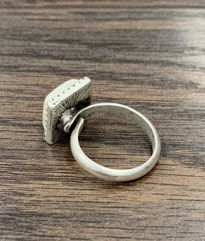 Square White Turquoise