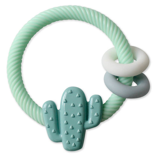 Ritzy Rattle™ Silicone Teether Rattles: (Cactus)