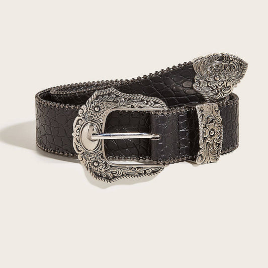 BLACK VINTAGE BELT (OS)