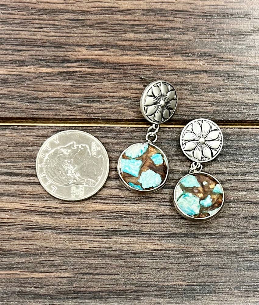 16mm Round Gemstone Post Earrings