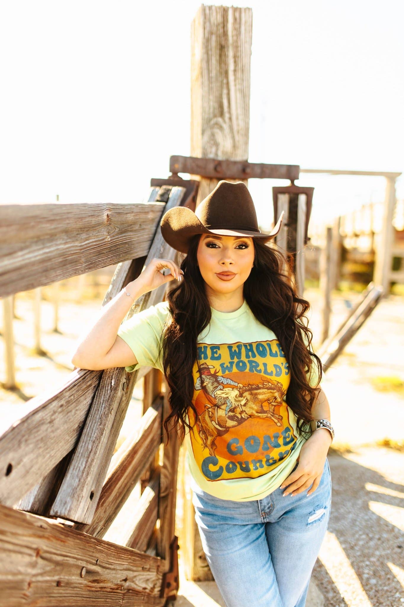 World's Gone Country Western Graphic Tee