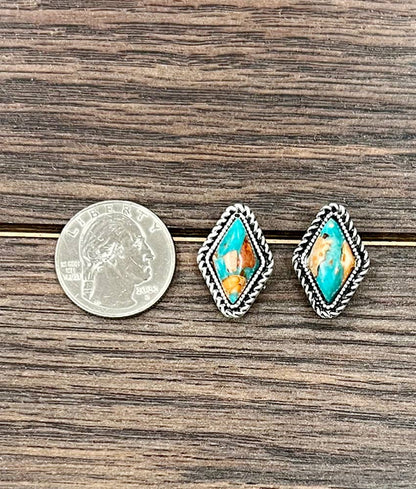 16mm Diamond Gemstone Stud Earrings
