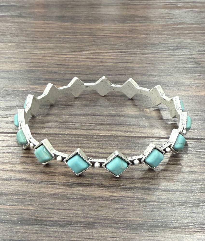 Diamond Turquoise Bangle Bracelet