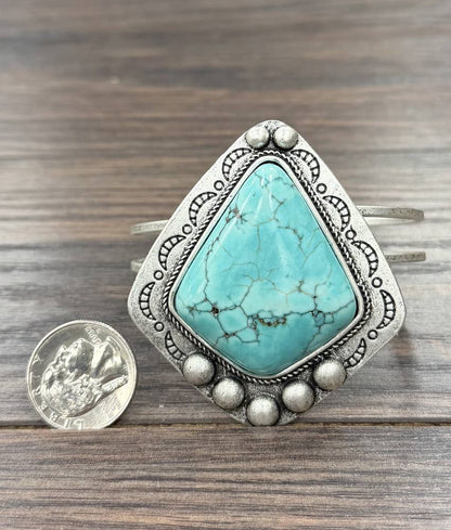 2.7" Western Turquoise Cuff Bracelet