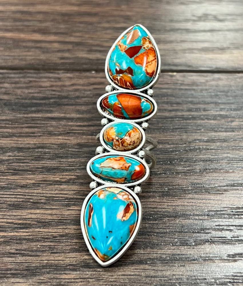 Gemstone Adjustable Ring