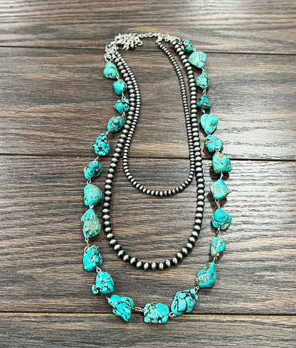 Handmade Navajo Bead, Turquoise Necklace