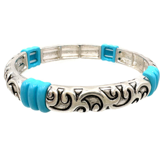 Western Turquoise Stretch Bracelet