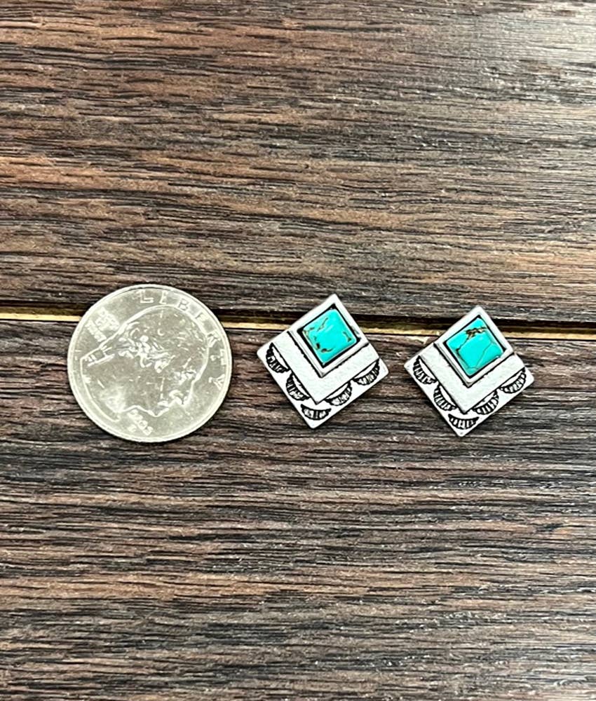 Boho Turquoise Stud Earrings
