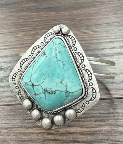 2.7" Western Turquoise Cuff Bracelet