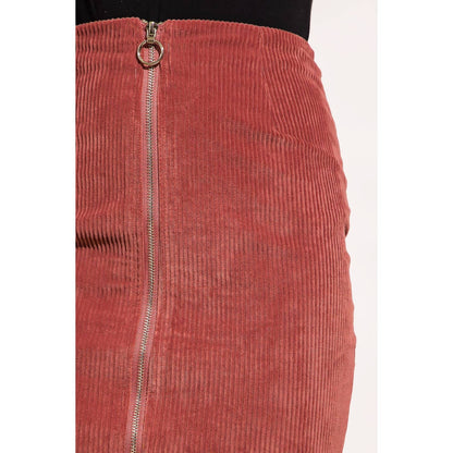 CORDUROY ZIP UP MINI SKIRT