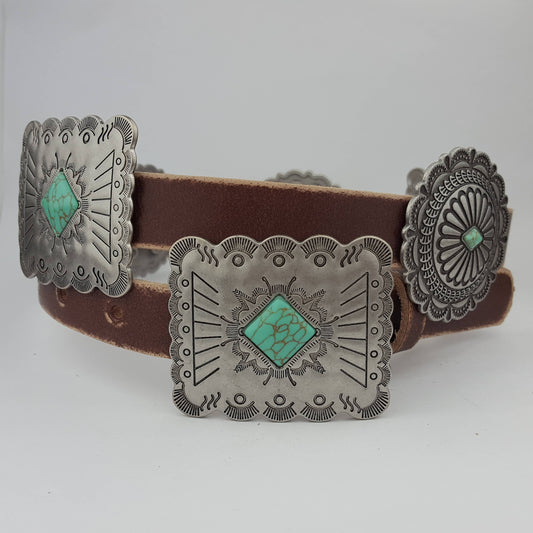 Concho belt: Brown