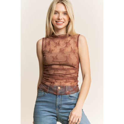 MESH LACE SLEEVELESS TOP