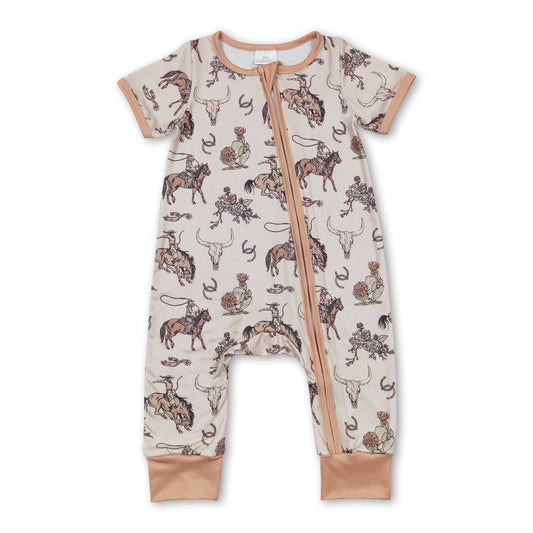 Rodeo Bull Skull Romper