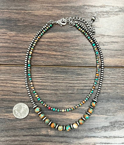 17" Handmade Navajo Gemstone Necklace