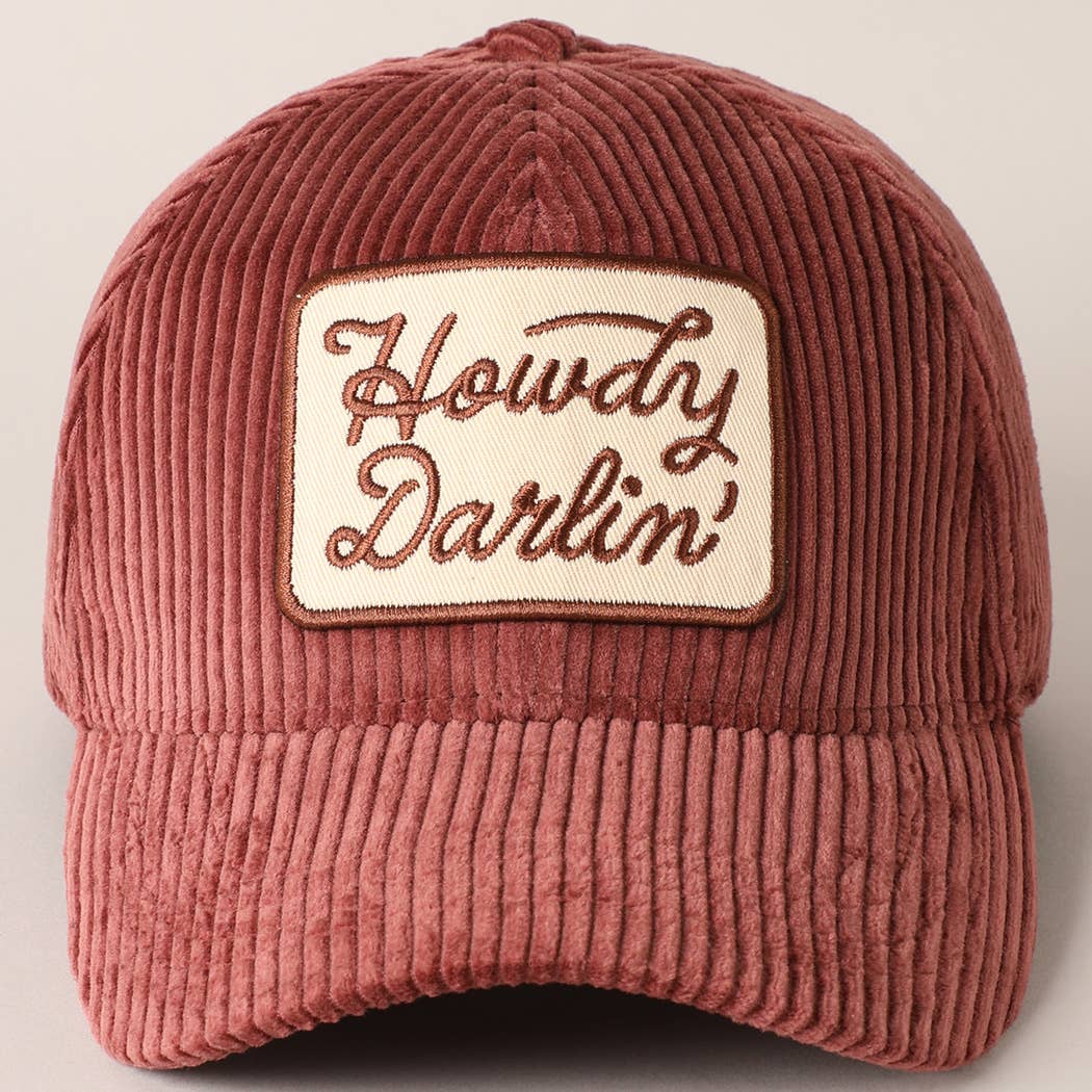 Howdy Darlin' Corduroy Cap BURGUNDY