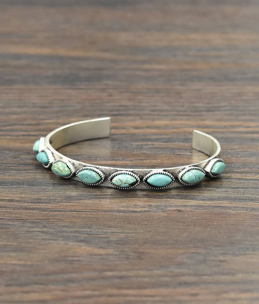 Oval Turquoise Cuff Bracelet