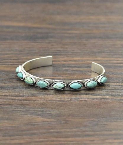 Oval Turquoise Cuff Bracelet