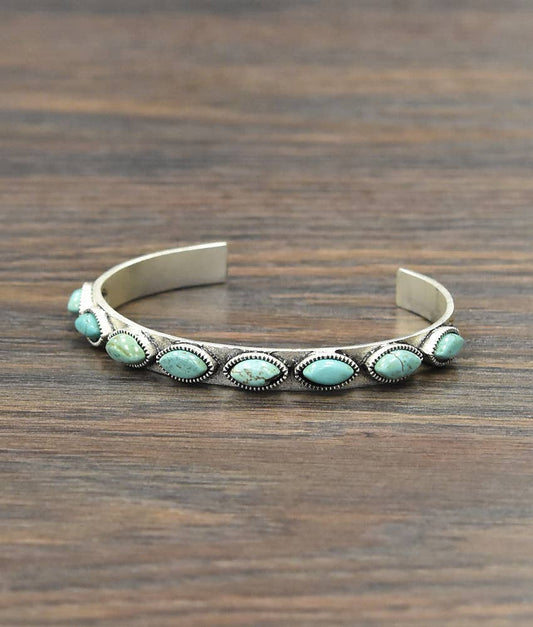 Oval Turquoise Cuff Bracelet