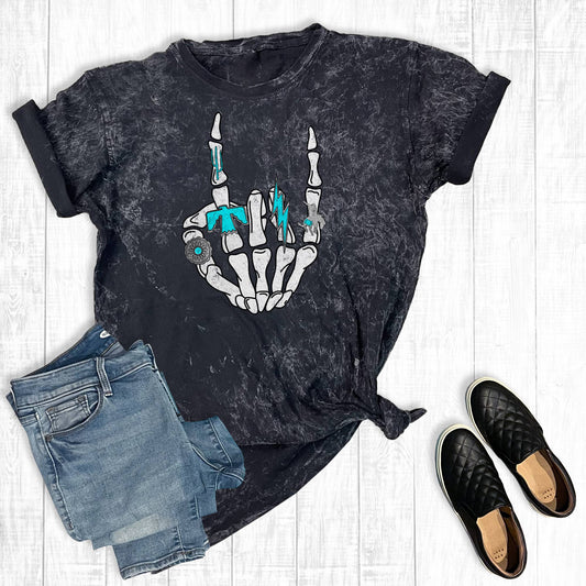 Turquoise Skeleton Graphic Tee