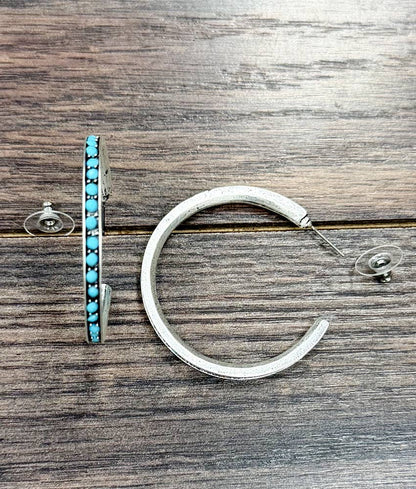 1.75" Western Bling Hoop Stud Earrings