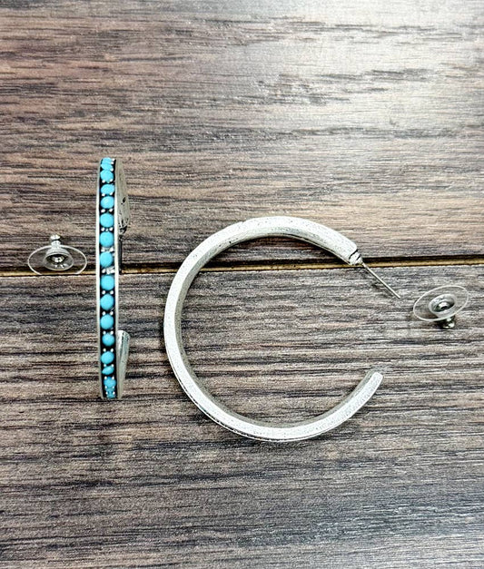 1.75" Western Bling Hoop Stud Earrings