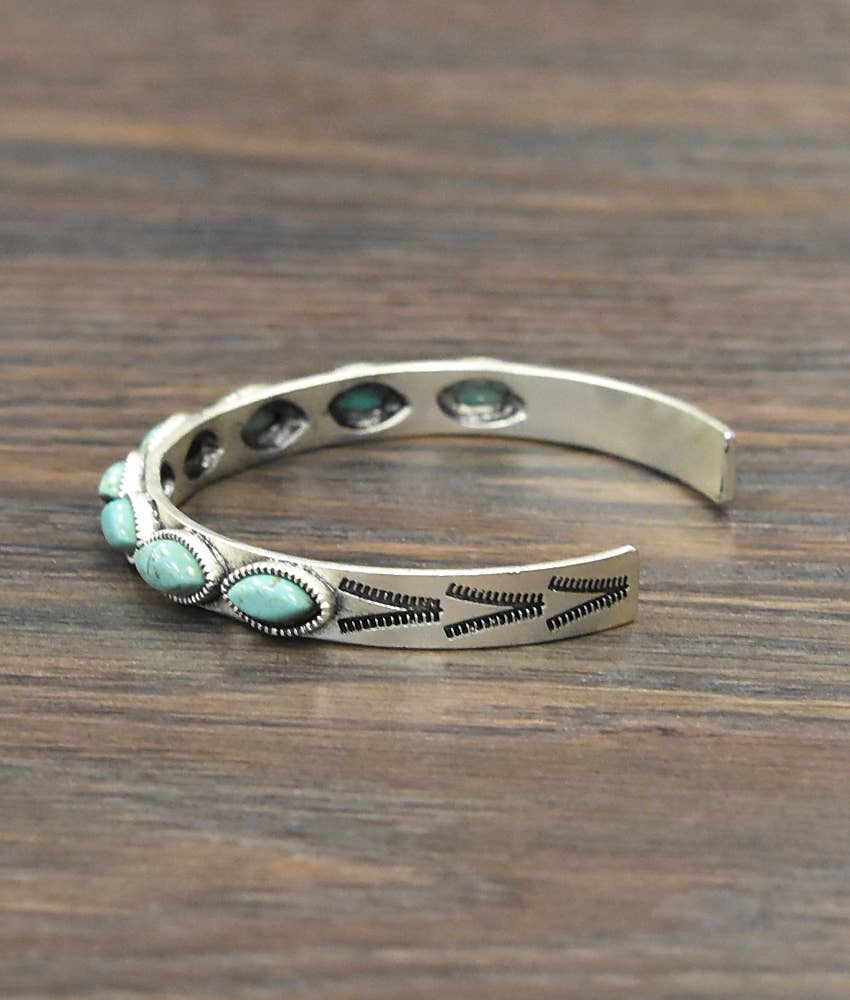 Oval Turquoise Cuff Bracelet