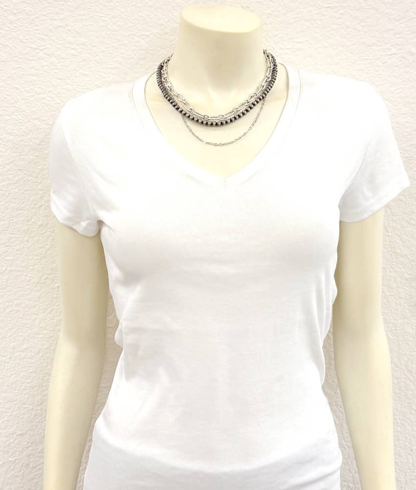 18" 6mm Western Bead 3-strand Necklace