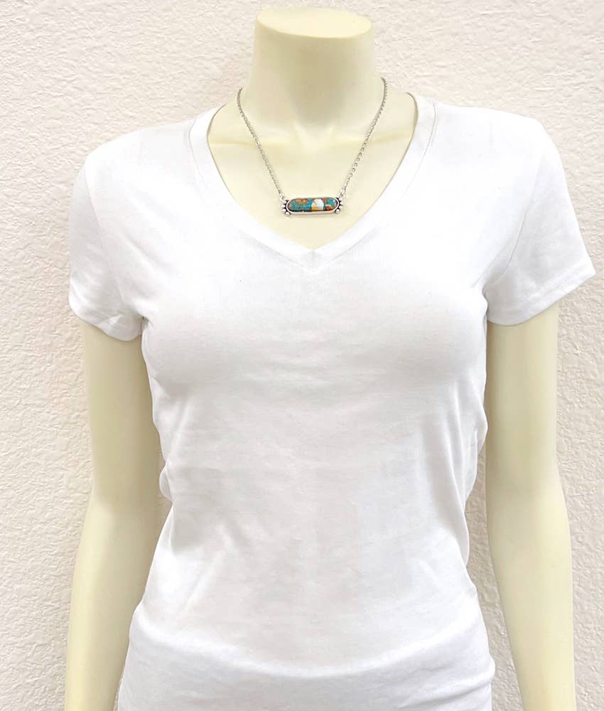 16" Gemstone Necklace Earrings Set