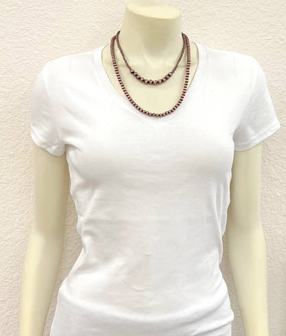 20" Copper Western Bead 2-strand Necklace