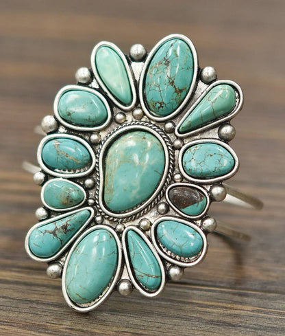 Very-Big 3.2" Western Turquoise Cuff Bracelet